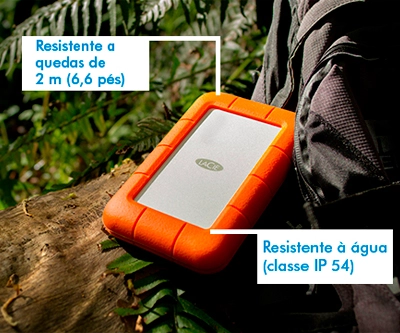 Um hard disk portátil com proteção contra quedas, água e poeira