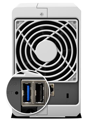 NAS com porta USB 3.0, transferências em alta velocidade