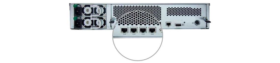 NAS Infortrend 3220 com 4 portas LAN para link aggregation