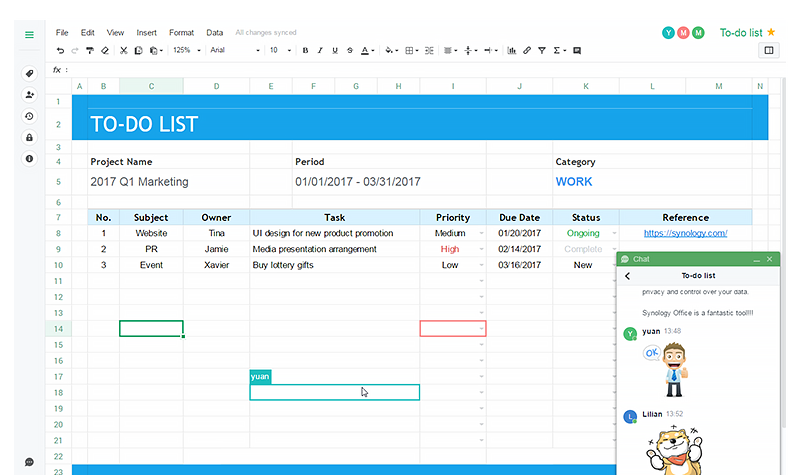 Pacote de colaboração Office Synology