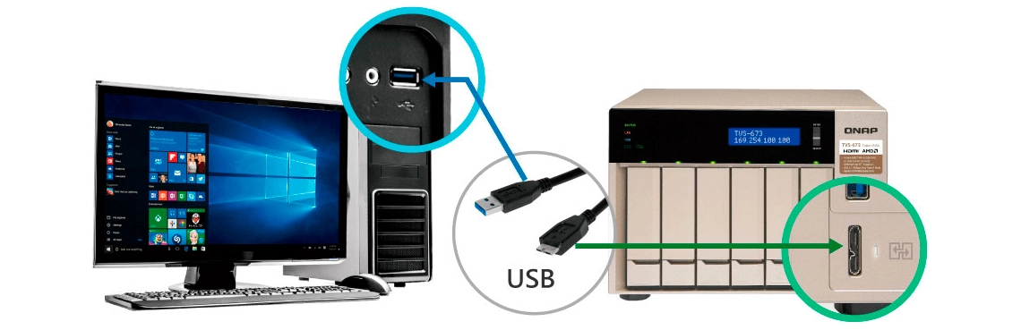 Porta USB QuickAccess para acesso direto aos arquivos (DAS)