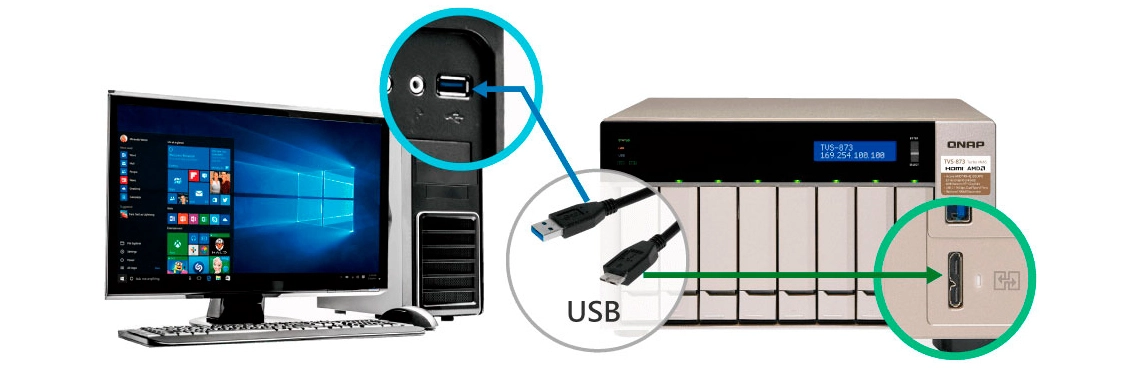 Porta USB QuickAccess para acesso direto aos dados (DAS)