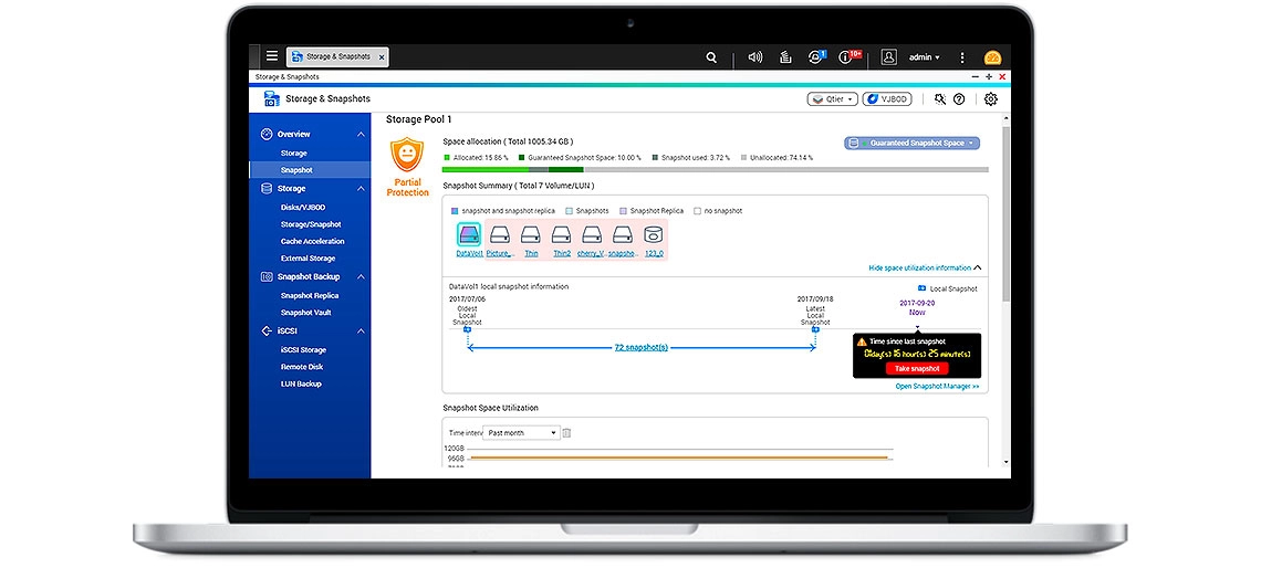 TS-453Be 40TB, NAS seguro com proteção e recuperação de dados com o recurso Snapshot