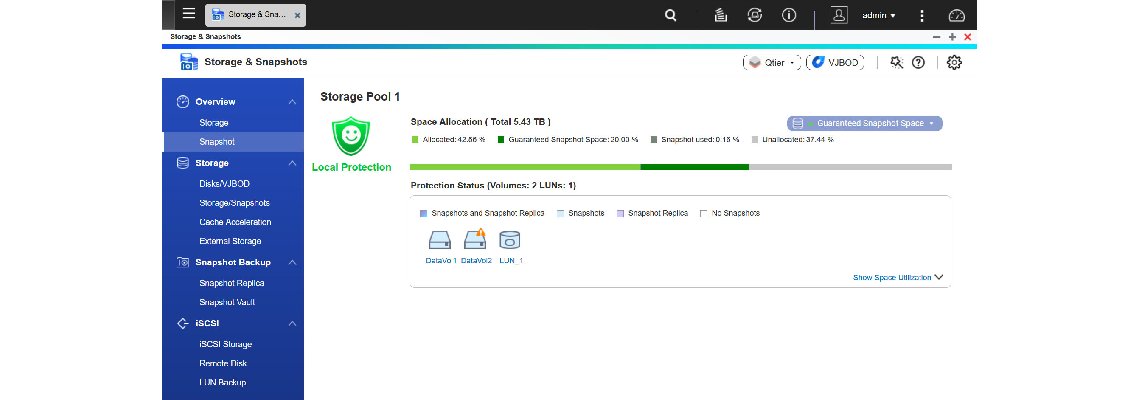 Proteção dos dados com Snapshot e Hybrid Backup Sync  