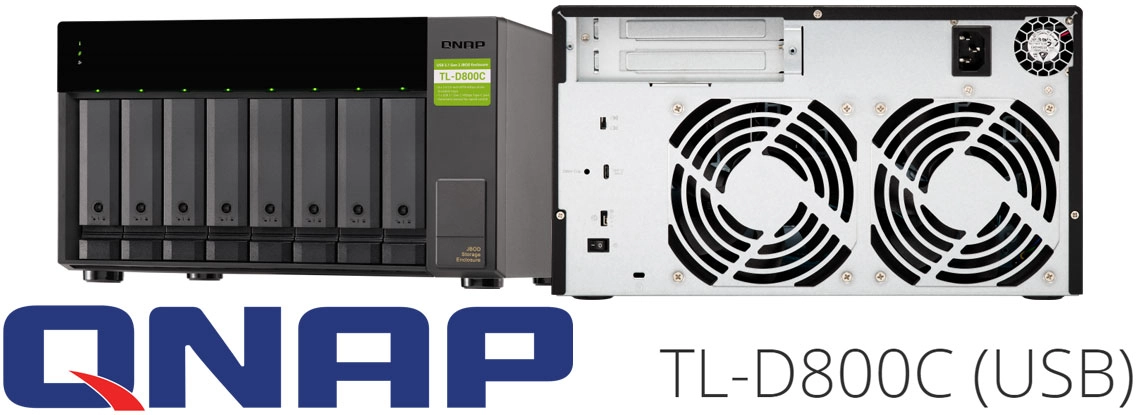 TL-D800C 144TB Qnap, um Direct Storage e Expansão JBOD USB