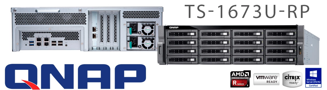 Qnap TS-1673U-RP, Servidor de armazenamento NAS 16 baias