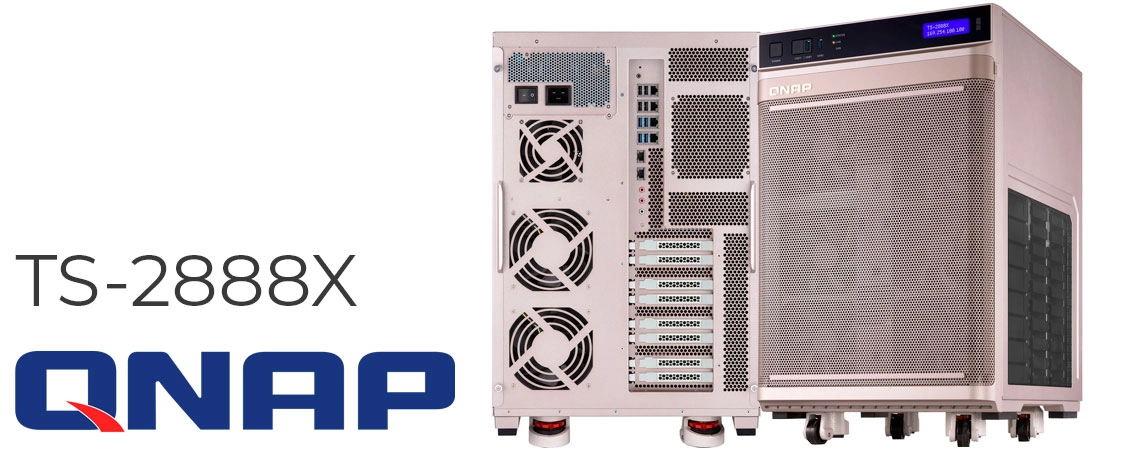 Qnap TS-2888X storage SAN/NAS com 28 baias, solução ideal para inteligência artificial