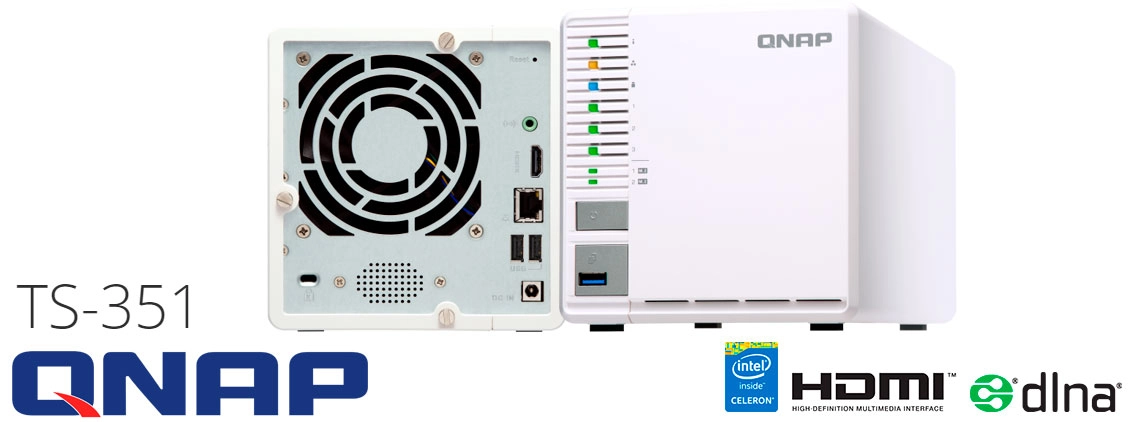 Qnap TS-351 12TB, solução de armazenamento com 3 baias para RAID 5