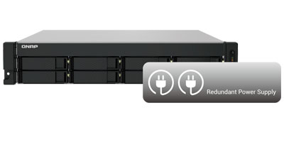 Qnap TS-832PXU-RP, NAS 96TB com fonte redundante