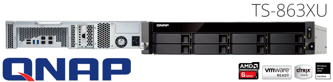 Qnap TS-863XU 112TB, Storage NAS 8 baias hot-swappable rackmount