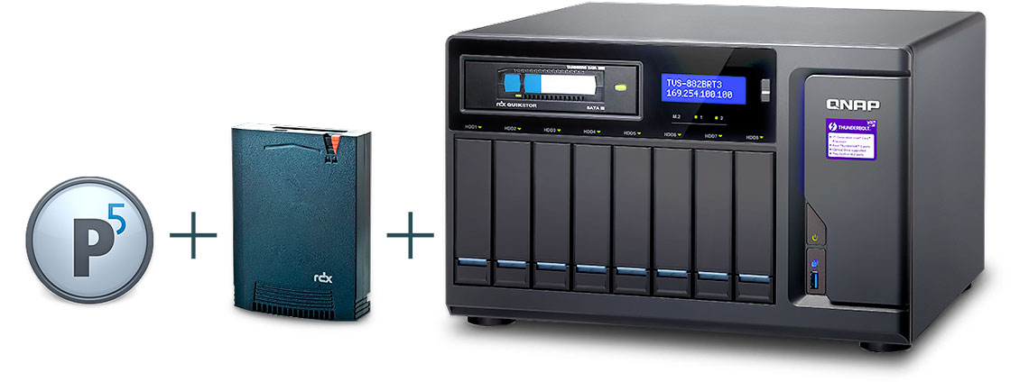 Qnap TVS-882BRT3 80TB, Arquivamento de dados, backup e clonagem com o Archiware P5