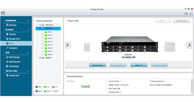 QTS Storage Manager, gerenciador de armazenamento