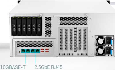 Rede 10GbE e 2,5GbE para tarefas que exigem largura de banda
