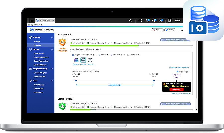Restauração de sistema simplificada com snapshots de volume e LUN