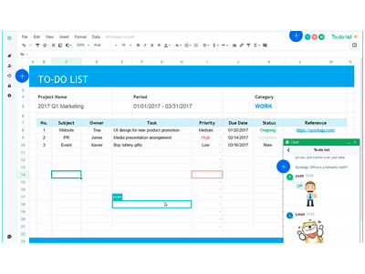 Um sistema com o Synology Office