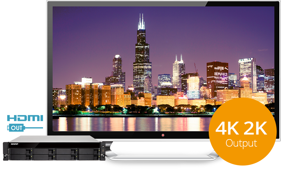 8 bay storage com saída HDMI para resolução 4K