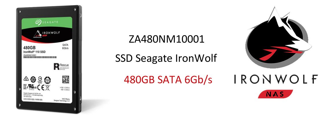 Seagate ZA480NM10001 - SSD IronWolf 110 480Gb para Storage NAS com funcionamento 24/7