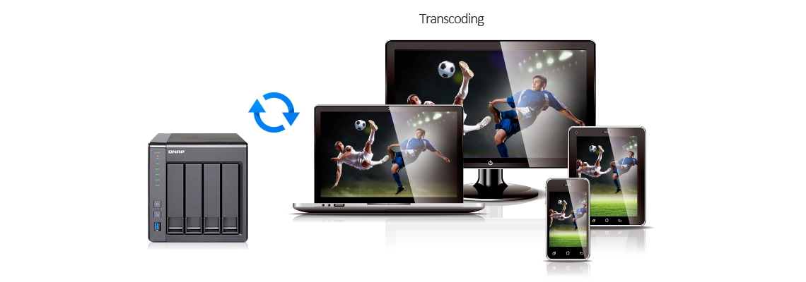 Storage NAS 4 baias com transcodificação de vídeo Full HD