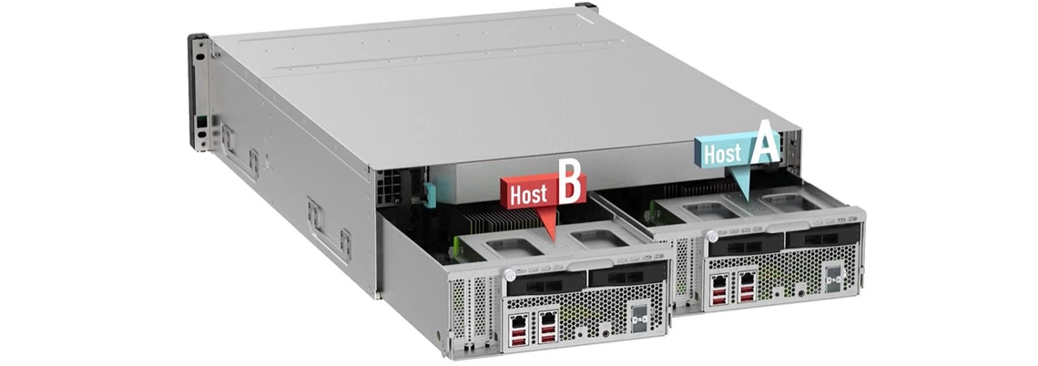 Gabinete NAS flexível com dois nós substituíveis