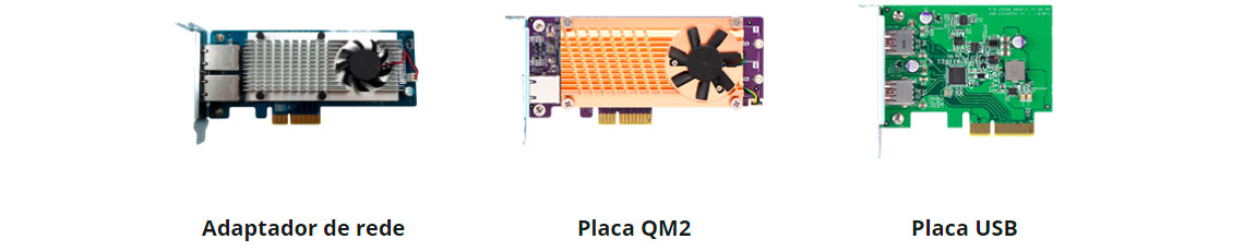 Slot PCIe para instalação de placas adicionais no NAS