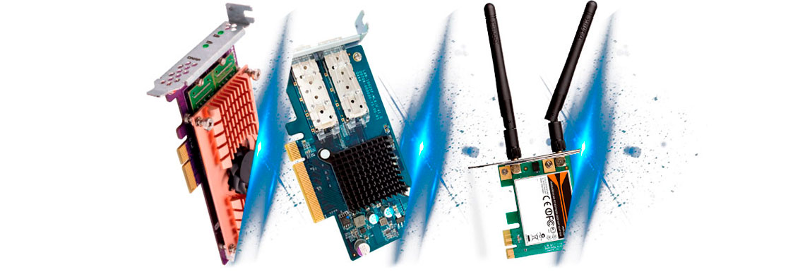 Slot PCIe para instalação de placas de expansão das funcionalidades NAS