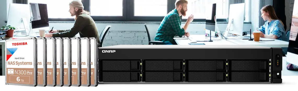 Solução de armazenamento TS-832PXU-RP com 48TB