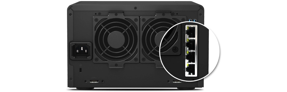 Storage Gigabit com 4 portas LAN para failover e link aggregation