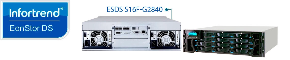 Storage Infortrend ESDS S16F-G2840 Fibre Channel e 16 baias hot-swappable