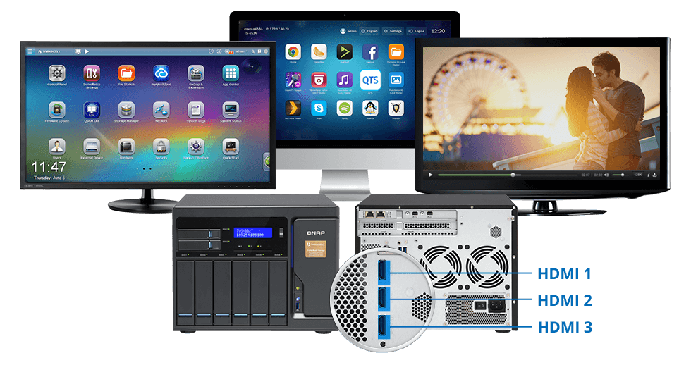 Storage NAS com capacidade HDMI