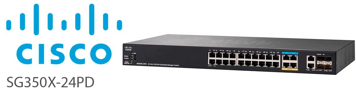 Switches gerenciáveis ​​empilháveis ​​Cisco 350X-24PD