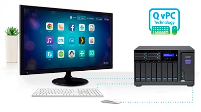 Tecnologia QvPC - Use o Storage NAS 8 baias como um PC