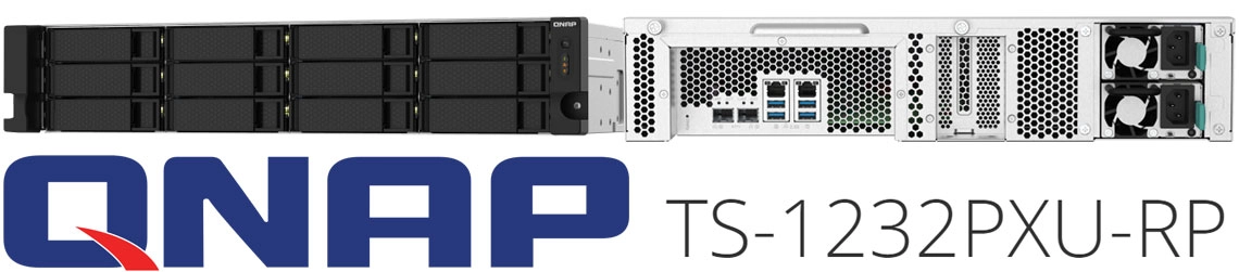 TS-1232PXU-RP 48TB Qnap, um rackmount NAS SATA/SSD para nuvens híbridas