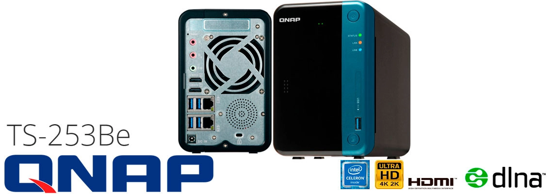 TS-253Be Qnap NAS doméstico 2 baias até 44TB