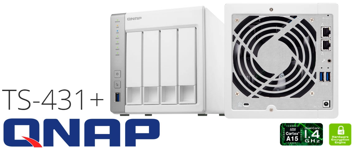 TS-431+ Qnap ,NAS 4 Baias para pequenos escritórios e residências 