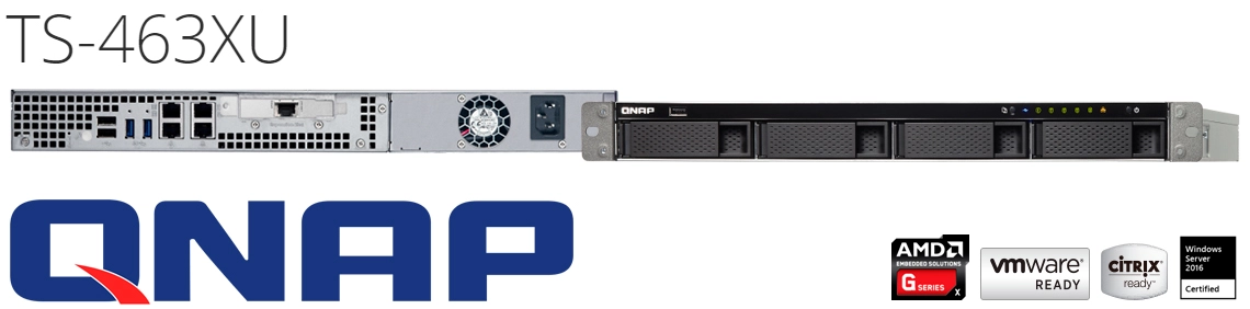 TS-463XU 4TB Qnap, NAS 4 baias rackmount com uma porta 10GbE