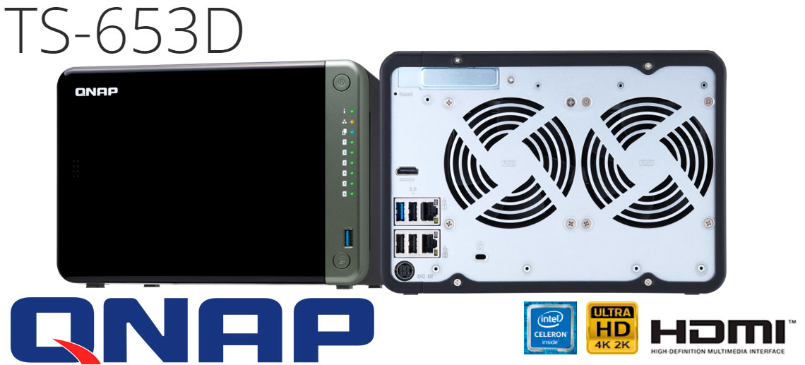 TS-653D 60TB Qnap, NAS quad-core com 2 portas 2,5GbE