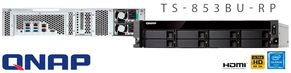 TS-853BU-RP Qnap, storage enterprise rackmount 8 baias