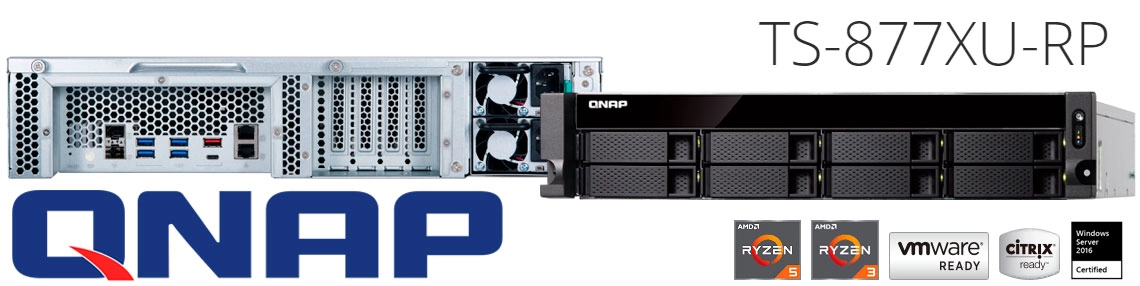 TS-877XU-RP Qnap, server NAS 80TB ideal para virtualização