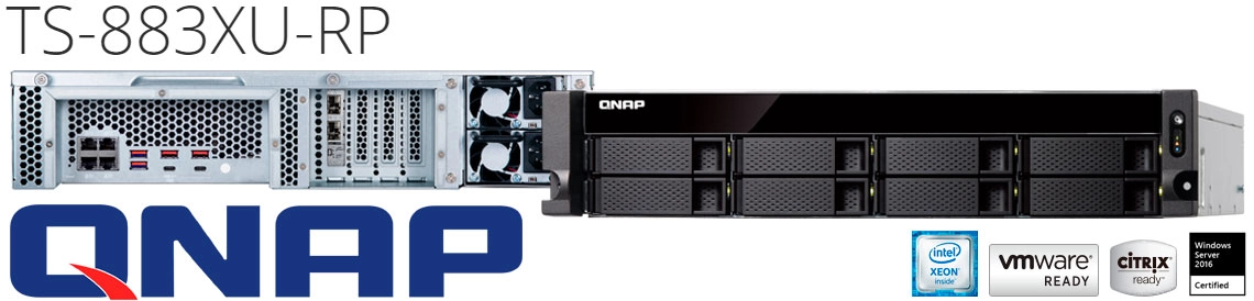 TS-883XU-RP Qnap, storage NAS 16TB com processador Intel Xeon Quad Core