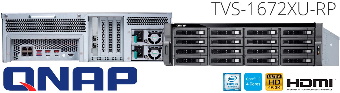 TVS-1672XU-RP 80TB Qnap, Storage NAS rackmount com fonte redundante 