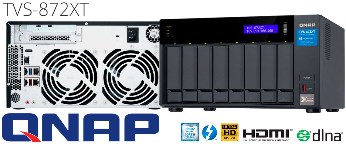 TVS-872XT 32TB Qnap, storage NAS 8 baias