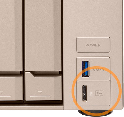 TVS-873e 24TB, acesso direto aos arquivos via USB