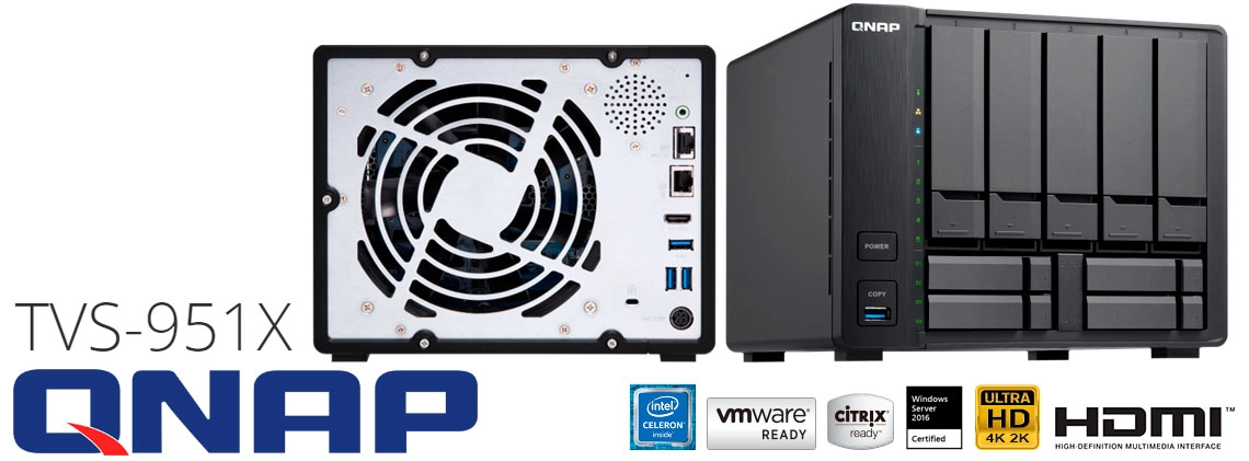 TVS-951X 40TB Qnap, Servidor de mídia com conexão 10GbE