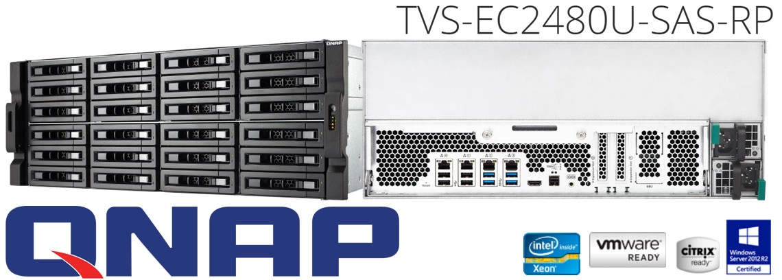 TVS-EC2480U-SAS-RP, storage unificado NAS/iSCSI/IP-SAN 