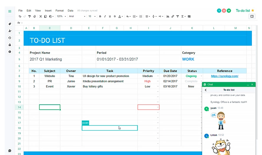 Um NAS Synology com pacote office