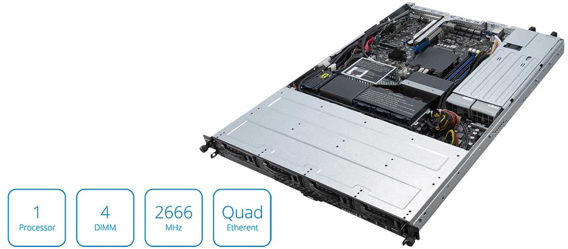 Um rack server com desempenho com Intel Xeon E