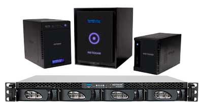 Um ReadyNAS rackmount com discos hot swappable
