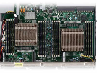 Um servidor 1U para 2 processadores Intel Xeon E