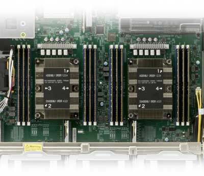 Um superserver com até dois processadores Intel Xeon Scalable