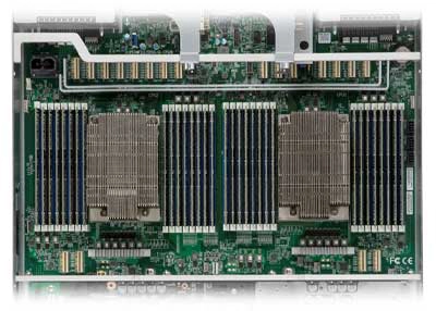 Um servidor rack 2U com dois processadores AMD EPYC